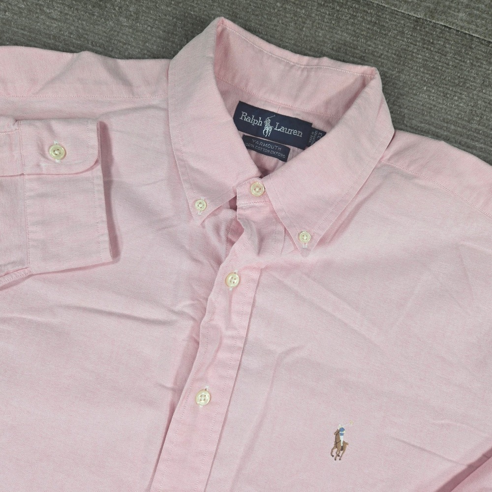 Ralph Lauren Mens 17-33 Pink Yarmouth Cotton Oxford Button Down Shirt